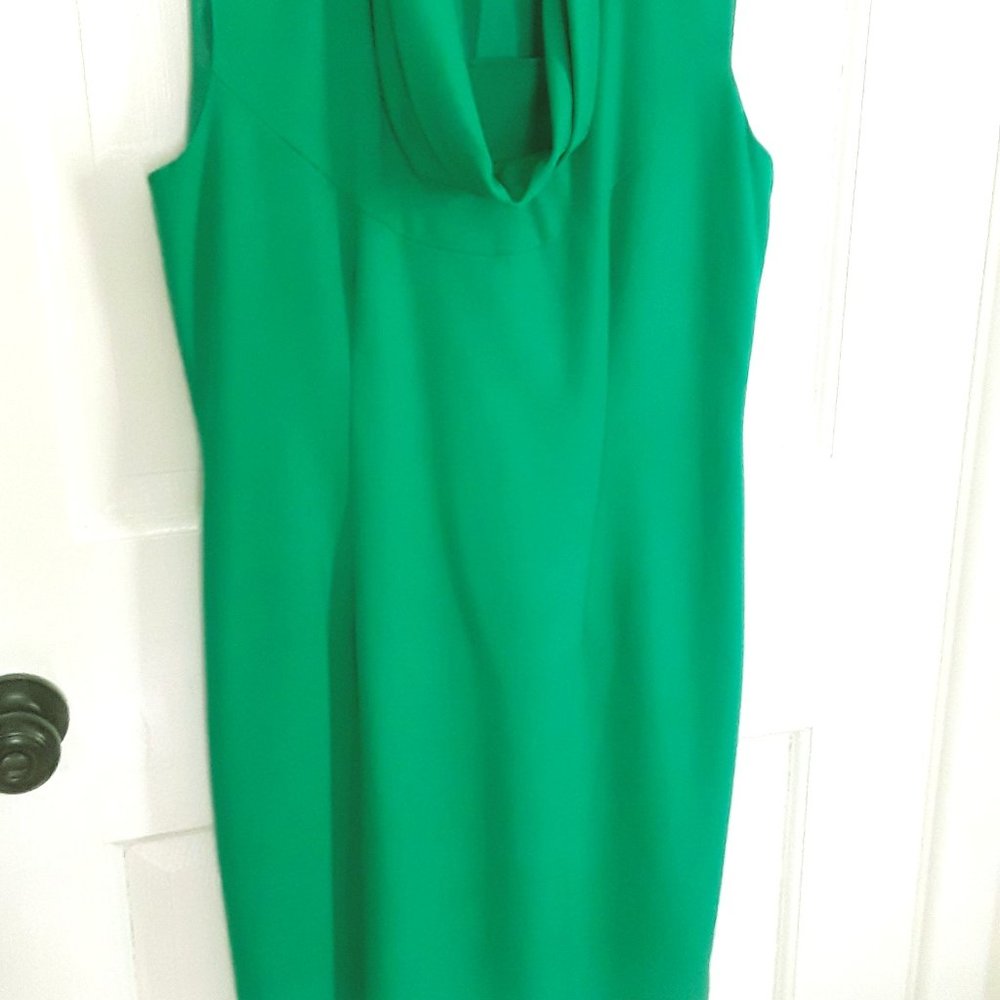 Calvin Klein Emerald Green Gold Side Zip Dress